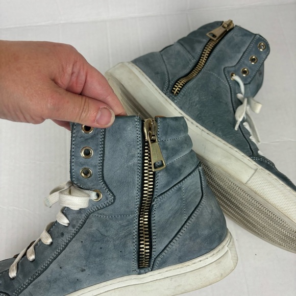 Grand Voyage/LA “Belmondo High”high-top sneakers in blue burnished Men’s 9.5 - Picture 10 of 16